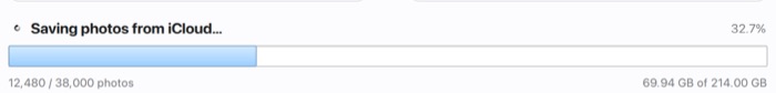 Copy progress in PicFrom: 12,480 of 38,000 photos, 69.94 GB of 214 GB