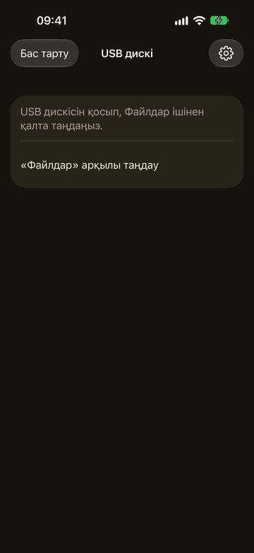 iPhone-дағы PicFrom USB-дискті жалғап, оны «Файлдар» арқылы таңдауды сұрайды