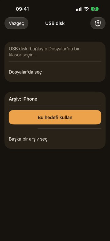iPhone'da USB diski hazır olan PicFrom